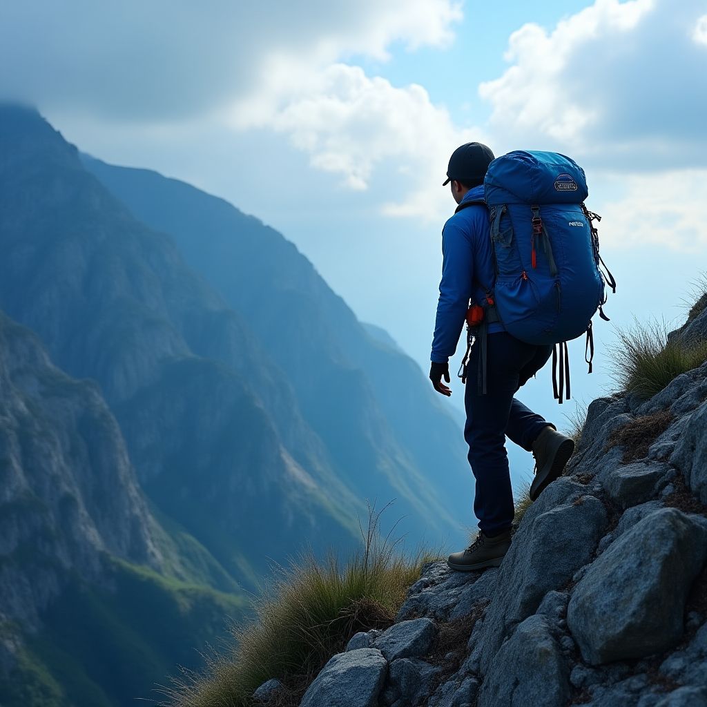 BluePeak gear during mountain expedition