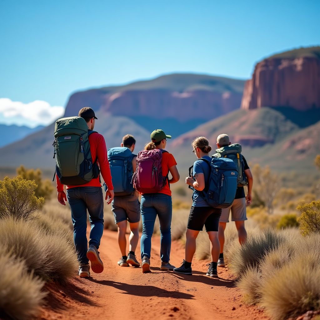 BluePeak team testing gear in Australian outback